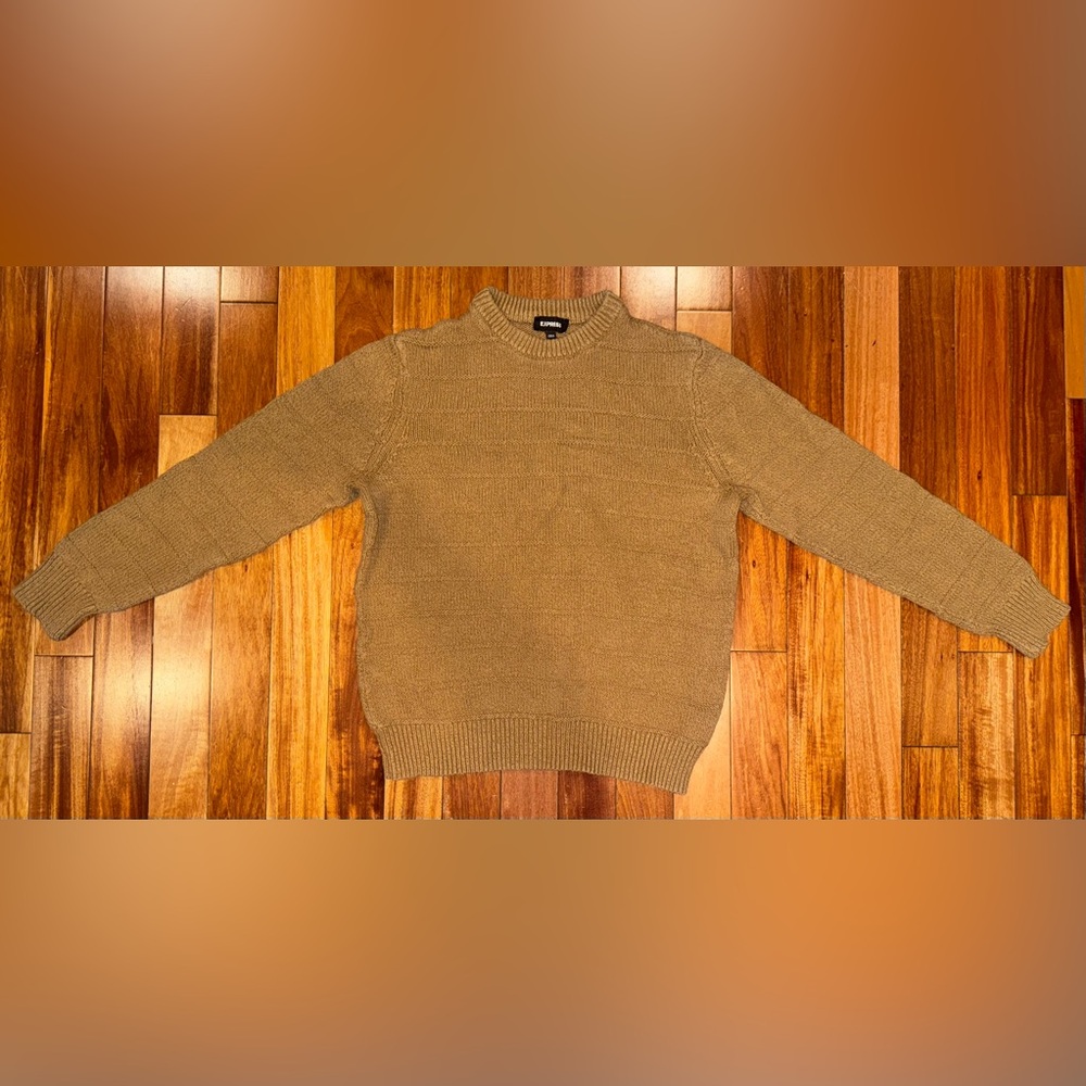 Express Large Men's Tan Crewneck Sweater